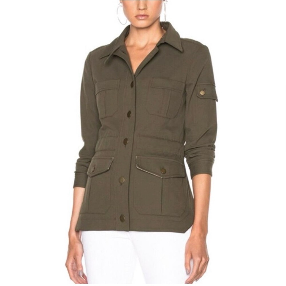 Veronica Beard Army Green Camp Jacket Cotton Utility Military Size 2